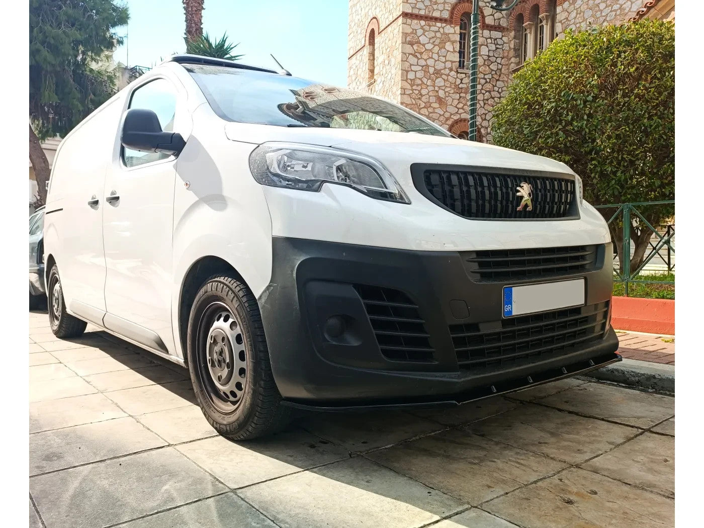 MTD Front Bumper Splitter Peugeot Traveller 3 Mk3 2016+ Glossy Black ABS