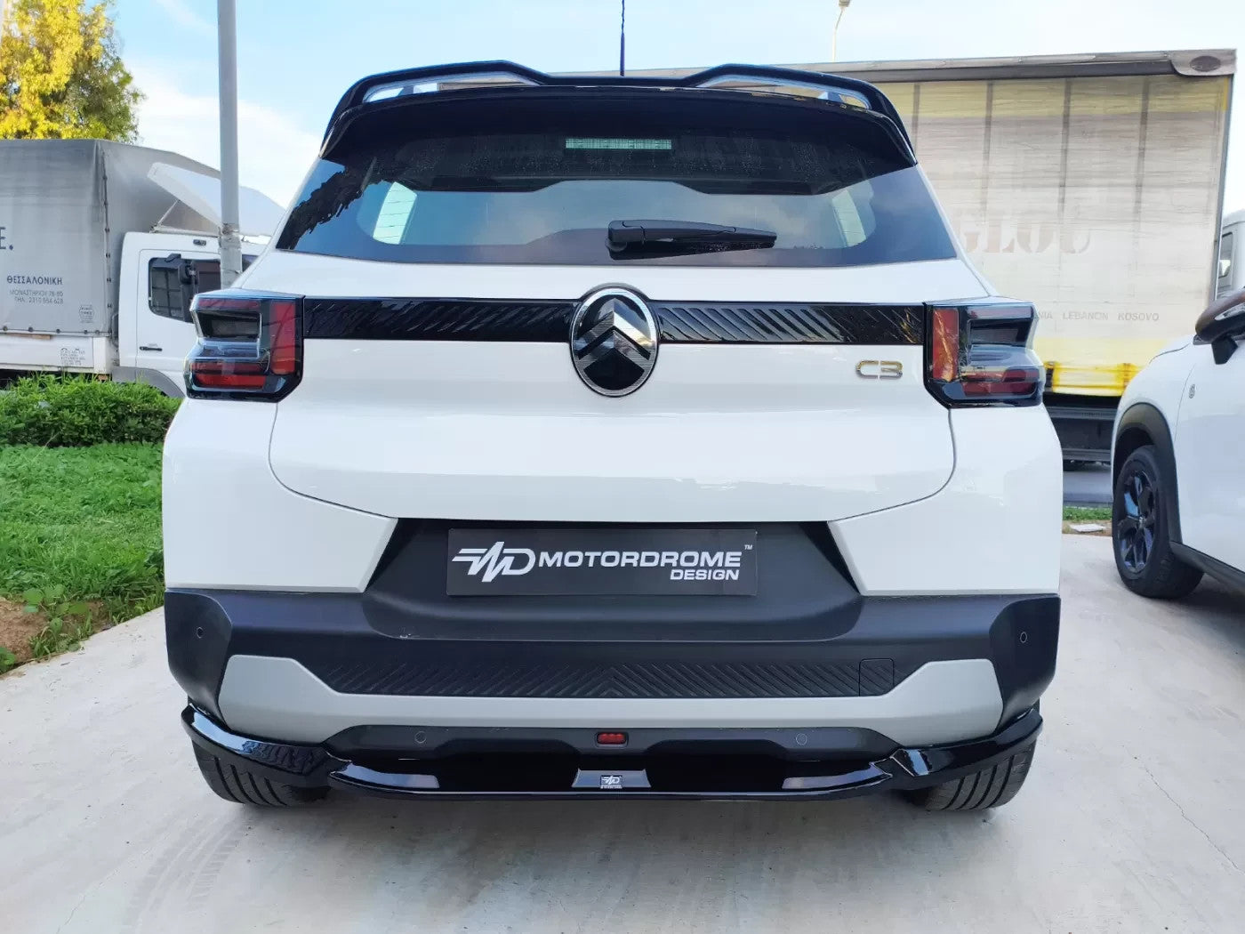 Motordrome Rear Bumper Lower Diffusor Citroen C3 Mk4 Gloss Black