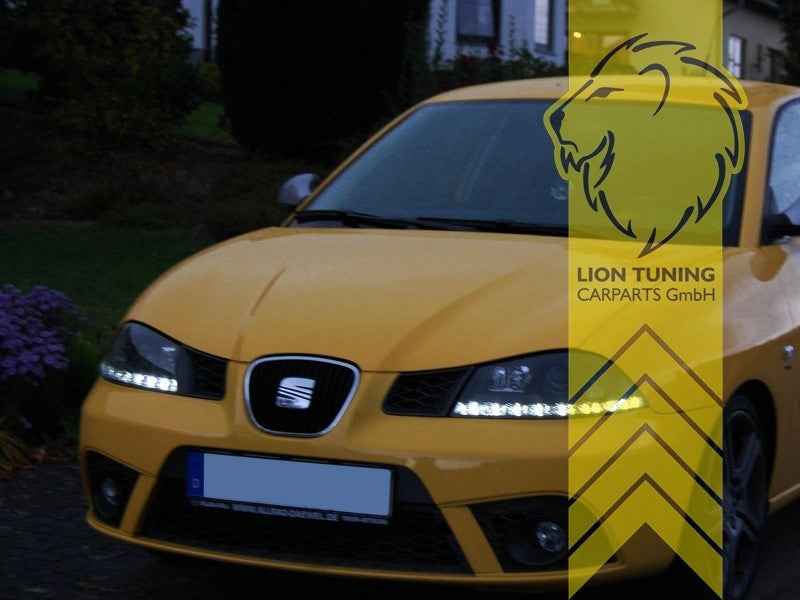 LTG Pair LED DRL Lightbar Headlights Seat Ibiza 6L 6L1 6L2 FL 02-09 black LHD