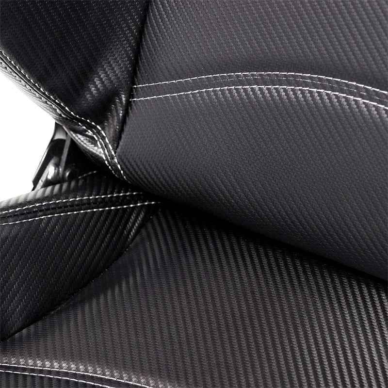 ATST x1 Type Z Universal Carbon Bucket Seats Black Synth Leather Grey Stitch
