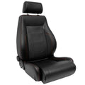 ATST x1 Retro Universal Classic Bucket Seat Black Synth Red Stitch + slides