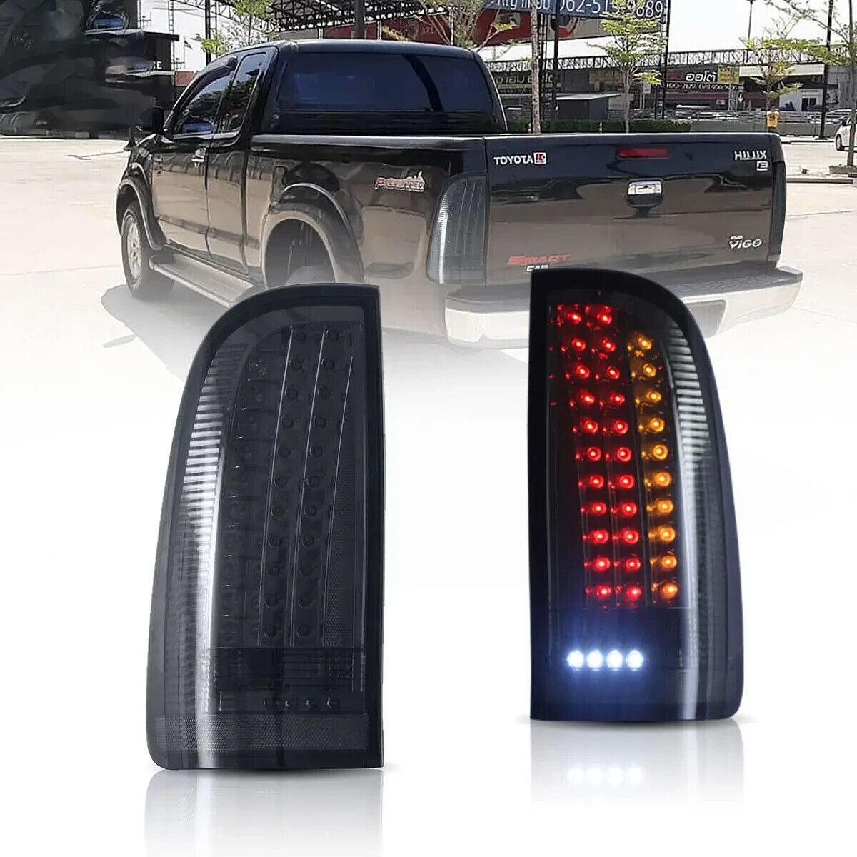 VLAND 08-15 Toyota Hilux KUN26R FL Lightbar LED DRL Rear Lights Tail Lamps LHD
