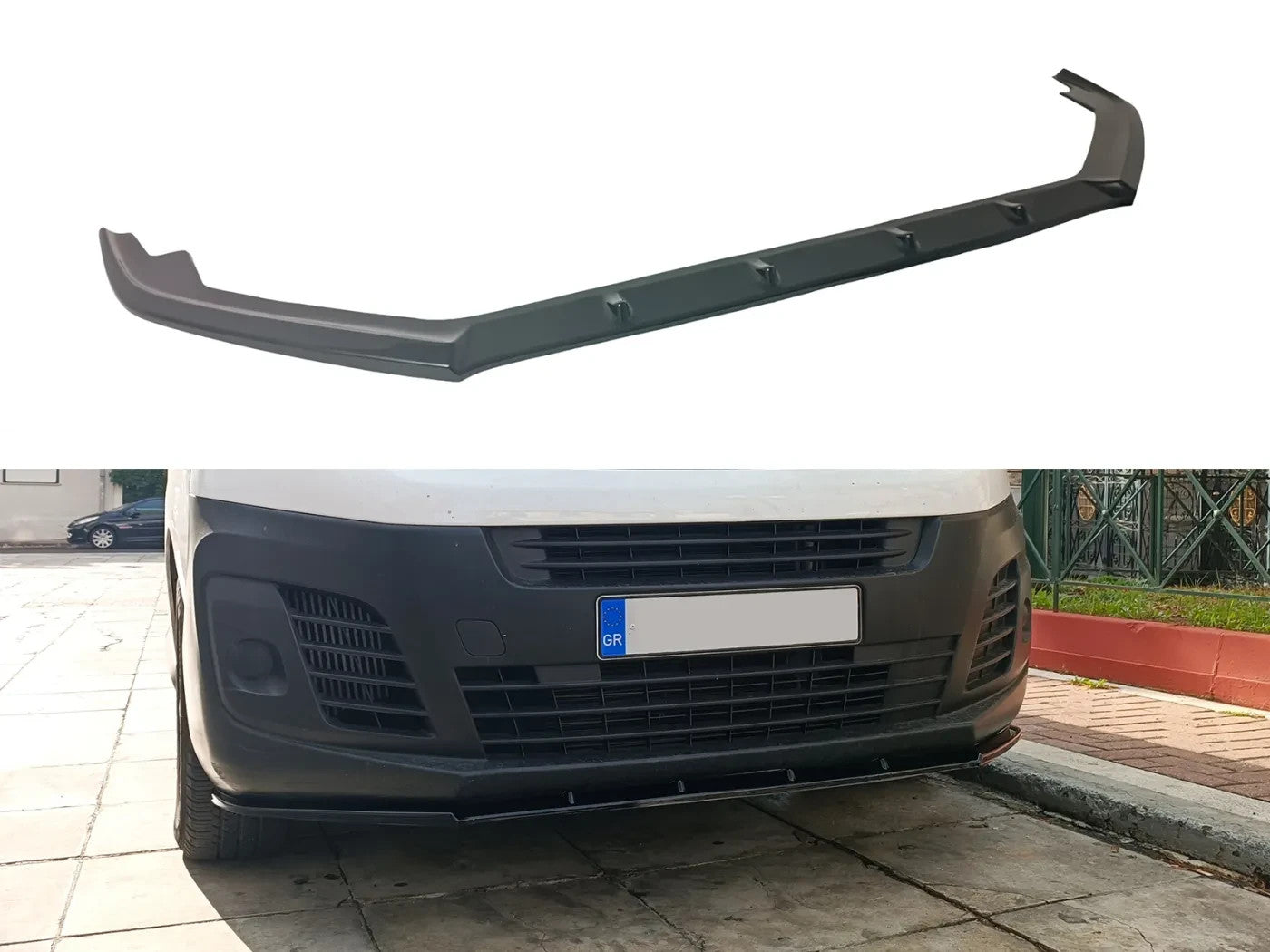 MTD Front Bumper Splitter Peugeot Traveller 3 Mk3 2016+ Glossy Black ABS