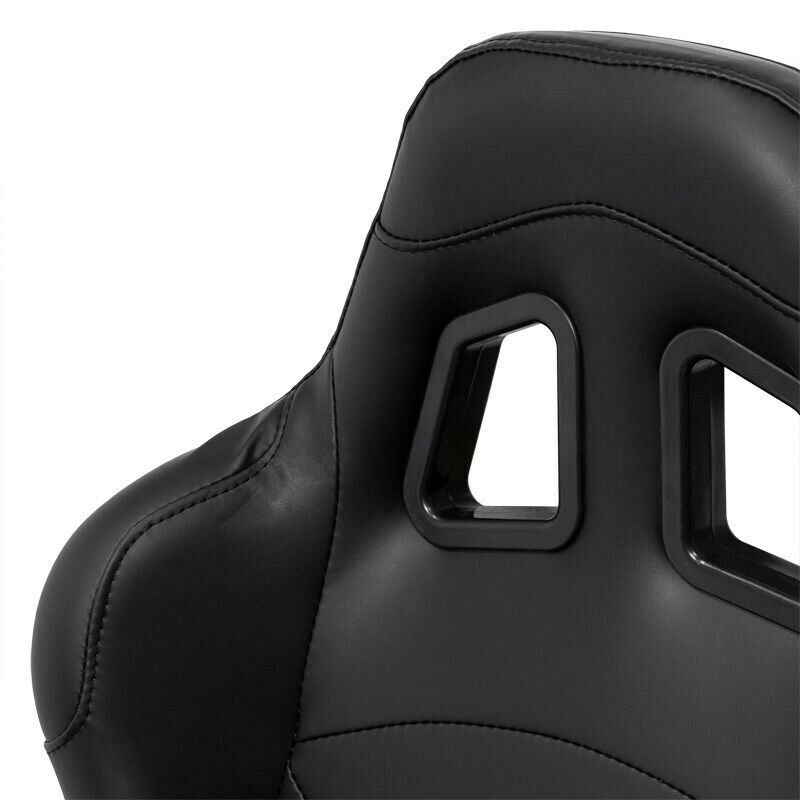 AUTOSTYLE BH x1 Single Universal Sports Bucket Seat Car Sim Fixed Back + slides