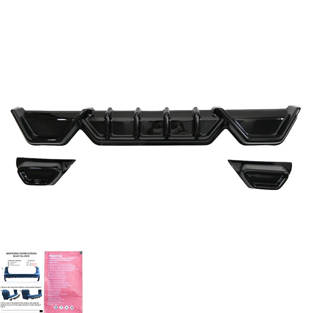 OW Rear Diffusor Diffuser VW Transporter T7 24+ Transit Custom 2 ABS Gloss Black