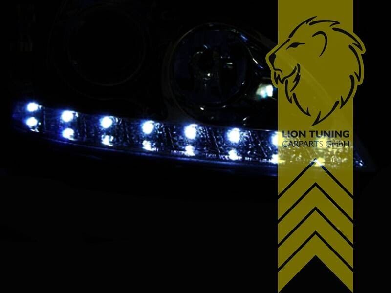 LT Pair LED DRL Lightbar Halo Headlights Mercedes W163 ML M-Class Chrome 98-01 LHD