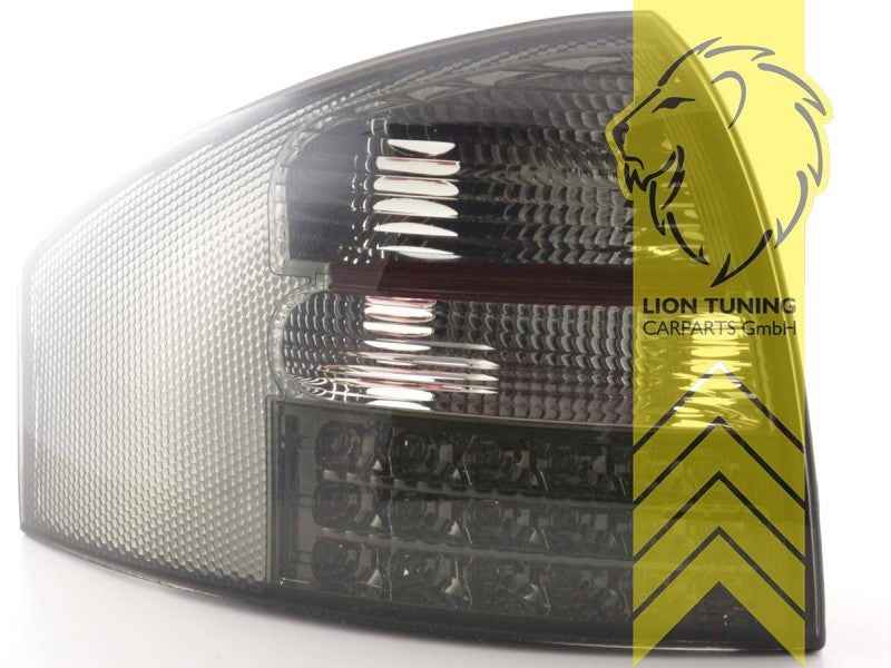 LTG Pair LED Rear Lights Tail Lamps Audi A6 C5 4B sedan 97-05 black smoke LHD