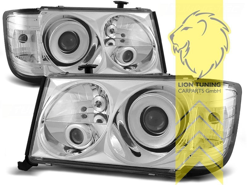 LTG Pair Halogen Headlights Mercedes W124 S124 C124 A124 E-Class 84-93 chrome HD