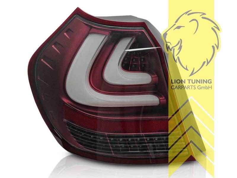 LTG Pair LED Rear Lights Tail Lamps BMW 1 Series E87 03-07 Red Smoke LHD