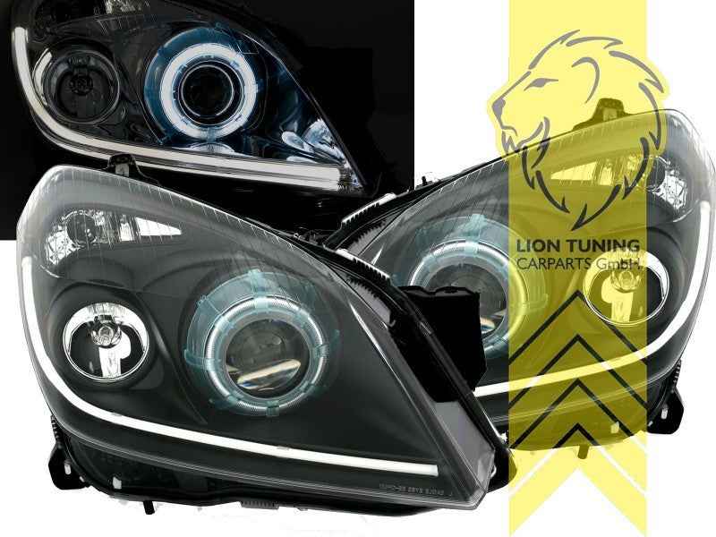 LTG Pair LED DRL Headlights Opel Astra H L48 L35 L08 L69 04-10 black LHD