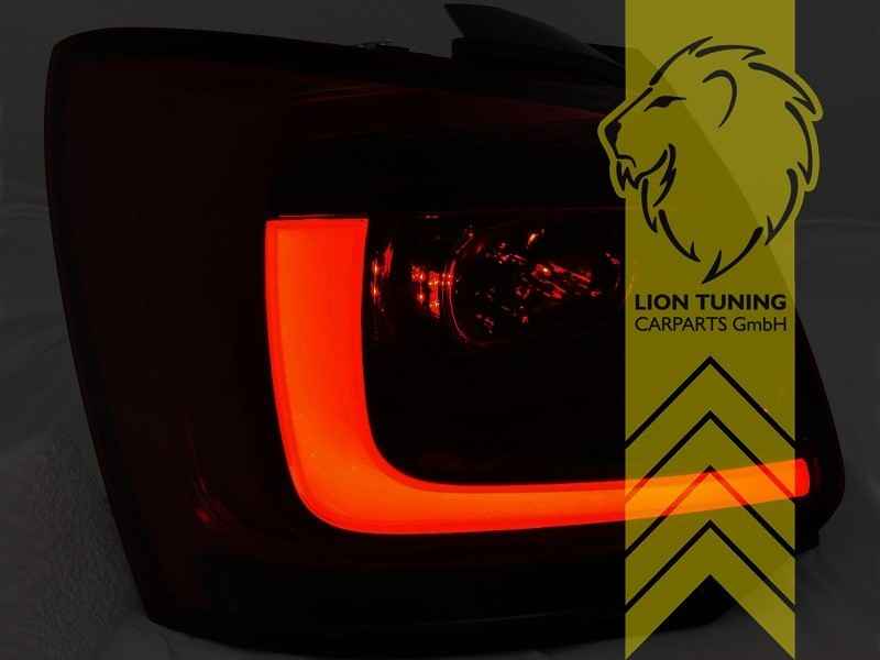 LTG Pair LED Rear Lights Tail Lamps VW Polo 6R 09-14 Black Smoke LHD