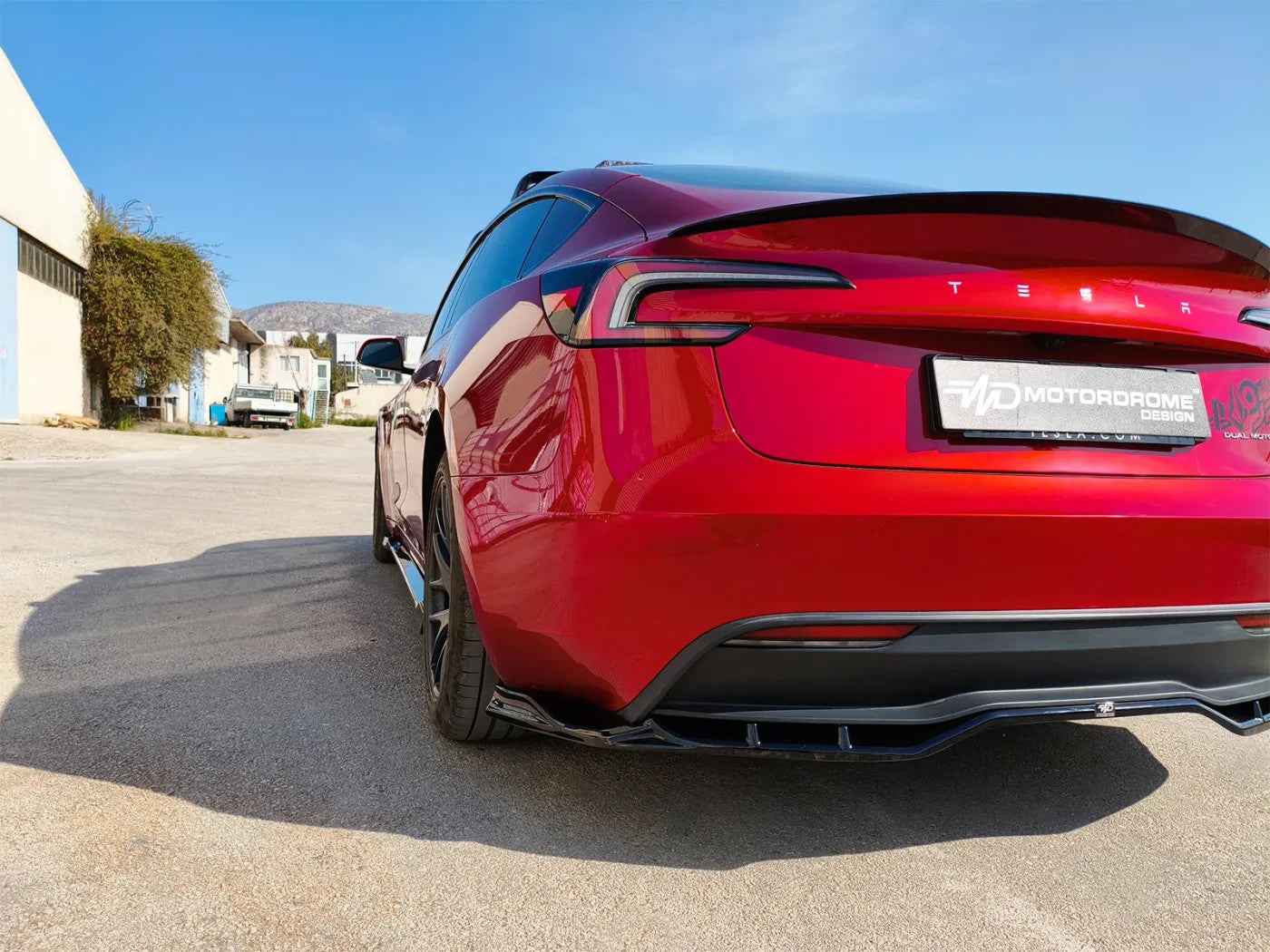 MTD Rear Bumper Splitter Diffuser Tesla Model 3 Mk1 Facelift Gloss Black