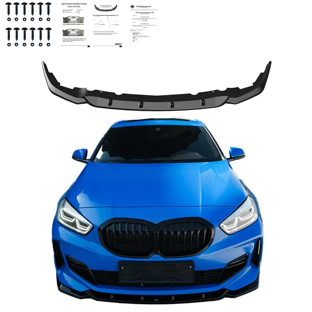 OW Front Bumper Lip Splitter BMW 1 Series F40 M-Pack M135i 19-24 Gloss Black