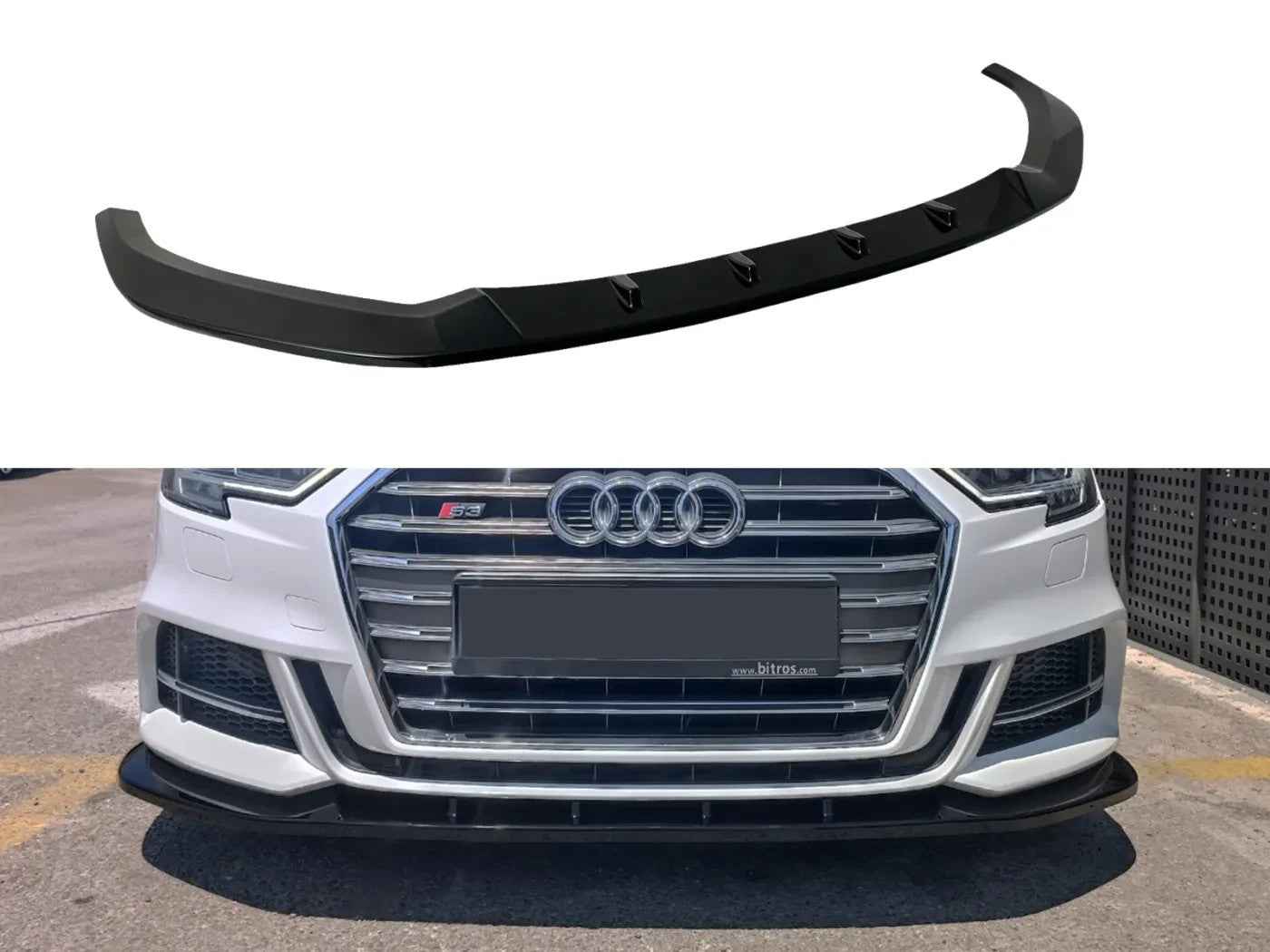 MTD Front Bumper Lower Splitter Audi S3 A3 S-Line 8V Facelift SB Gloss Black ABS