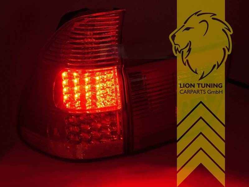 LTG Pair LED Rear Lights Tail Lamps BMW E53 X5 red black 00-03 LHD