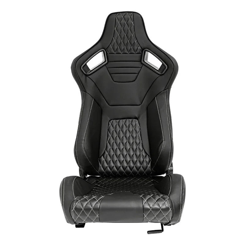 ATST x1 AK Universal Bucket Seats Quilted Silver Grey Diamond Stitch + slides