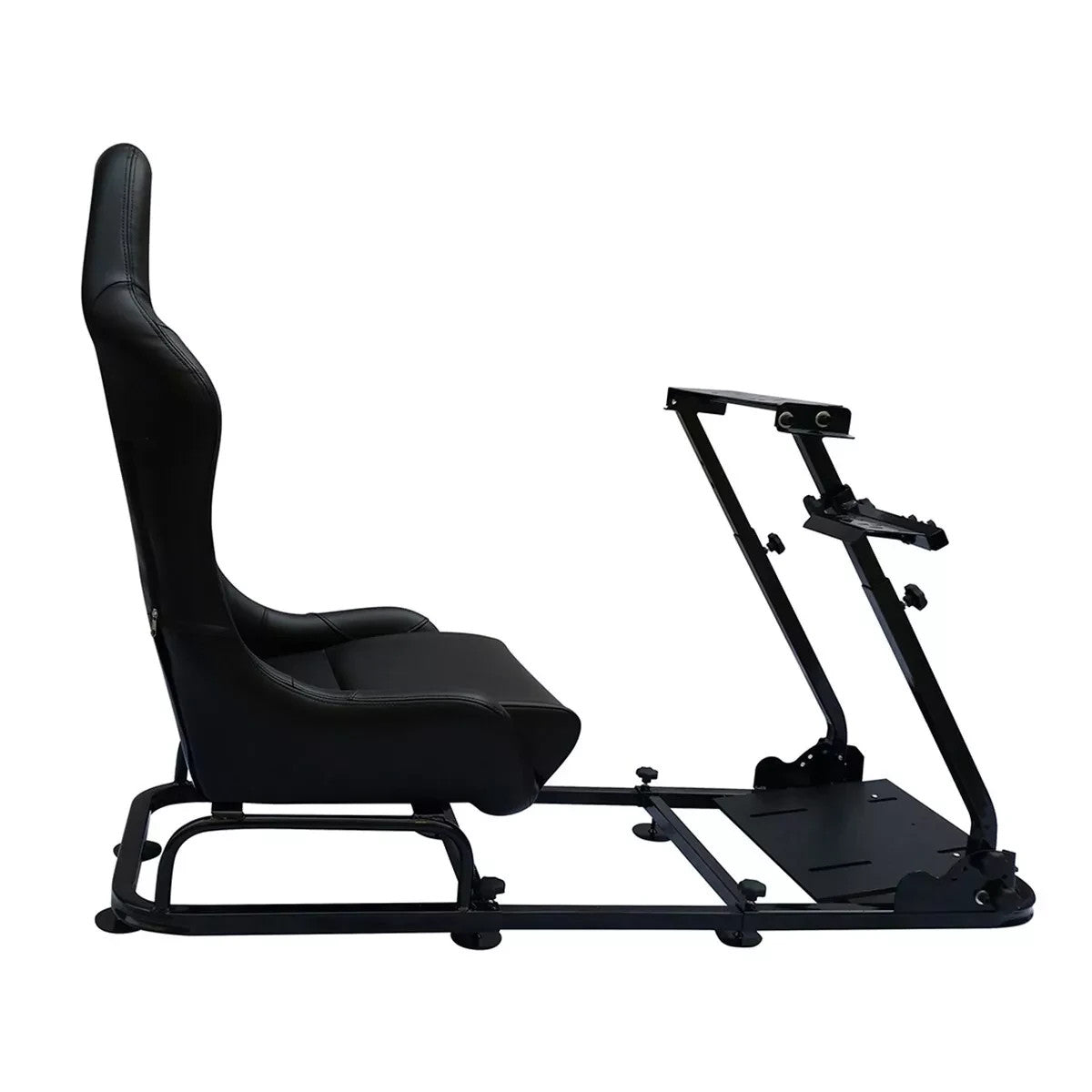 FKA LUXE Driving Game Sim Racing Simulator Frame + Folding Seat + Mat Black