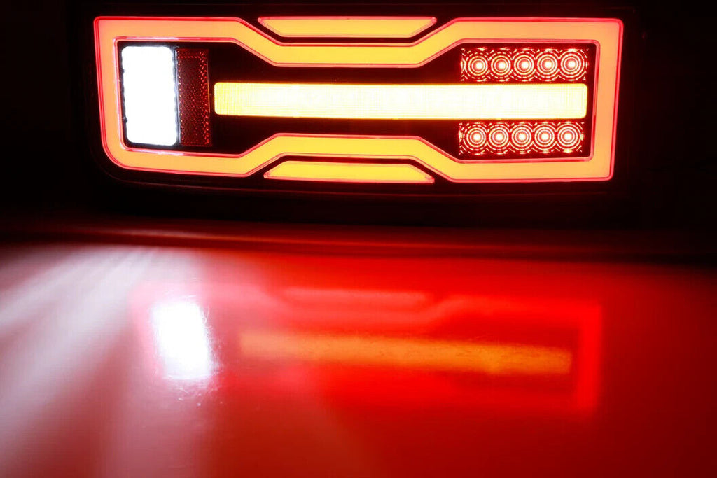 Full LED Lightbar Rear Lights Tail Lamps 03-09 Hummer H2 SUV Bronco Style Smoke