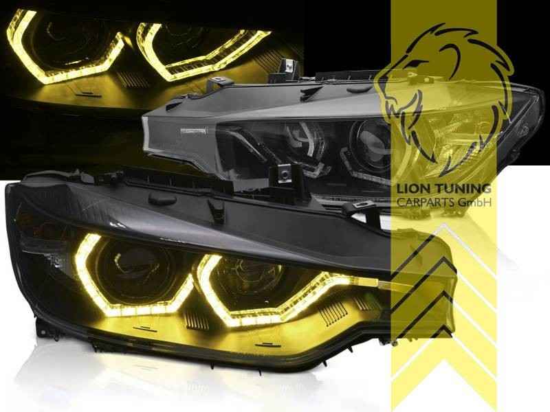 LTG Pair LED DRL Headlights BMW F30 Sedan F31 Touring Hexagon Yellow F35 11+ LHD