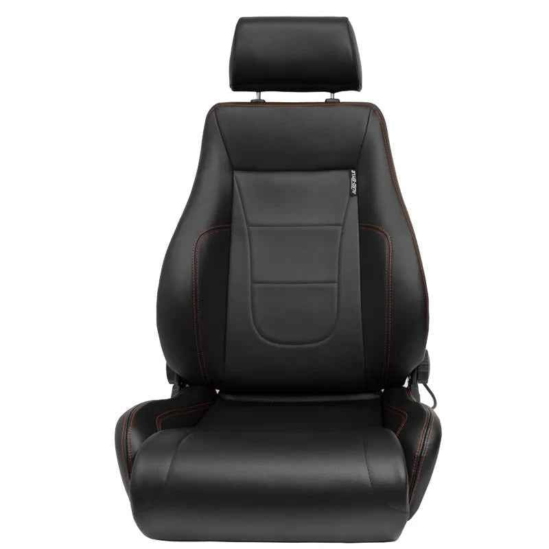 ATST x1 Retro Universal Classic Bucket Seat Black Synth Red Stitch + slides