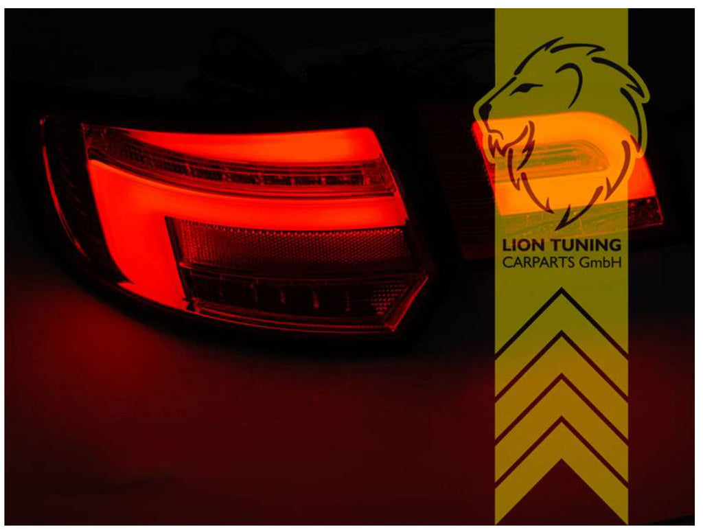 Liontuning LED Lightbar Rear Lights Tail Lamps Audi A3 8P 8PA FL Facelift 08-12 Red Smoke S3 LHD