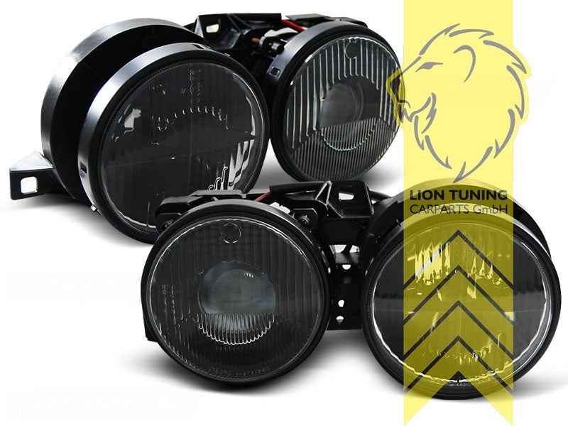 LTG DEPO Pair Halogen Headlights BMW E30 Sedan Cabrio Touring 86-93 Black LHD