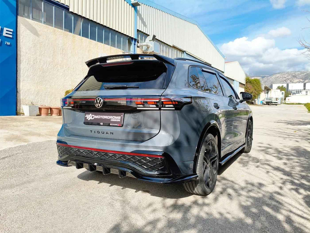 Motordrome Design Rear Bumper Splitter Diffusor VW Tiguan Mk3 R-Line Gloss Black