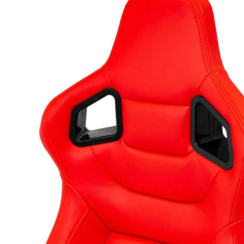 ATST x1 RK Universal Bucket Seats Red & Carbon Fibre Back Faux Leather + slides