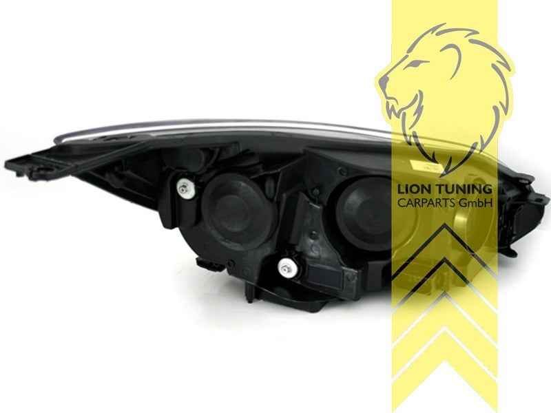 LTG Pair LED DRL Lightbar Headlights Ford Focus HB Tournament 3 11-14 black LHD