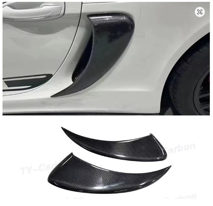 Pair of Side Air Intake Grille Vent Scoops Porsche 981 Cayman Boxster 13-15