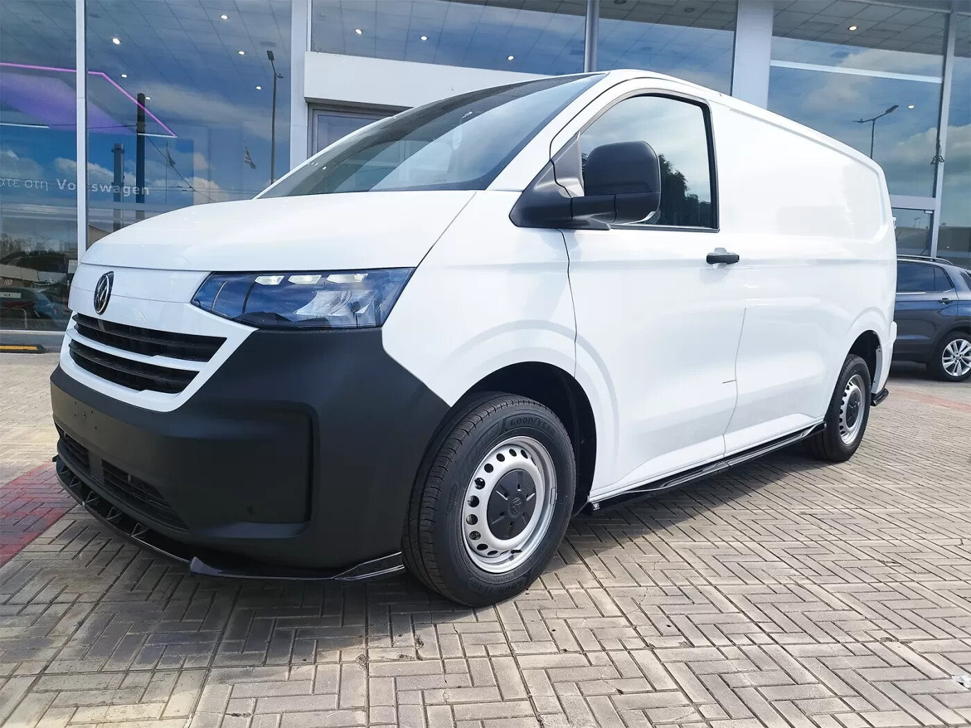 Motordrome Side Skirts Extensions Ford Transit Custom Mk2 L1 VW T7 Gloss Black