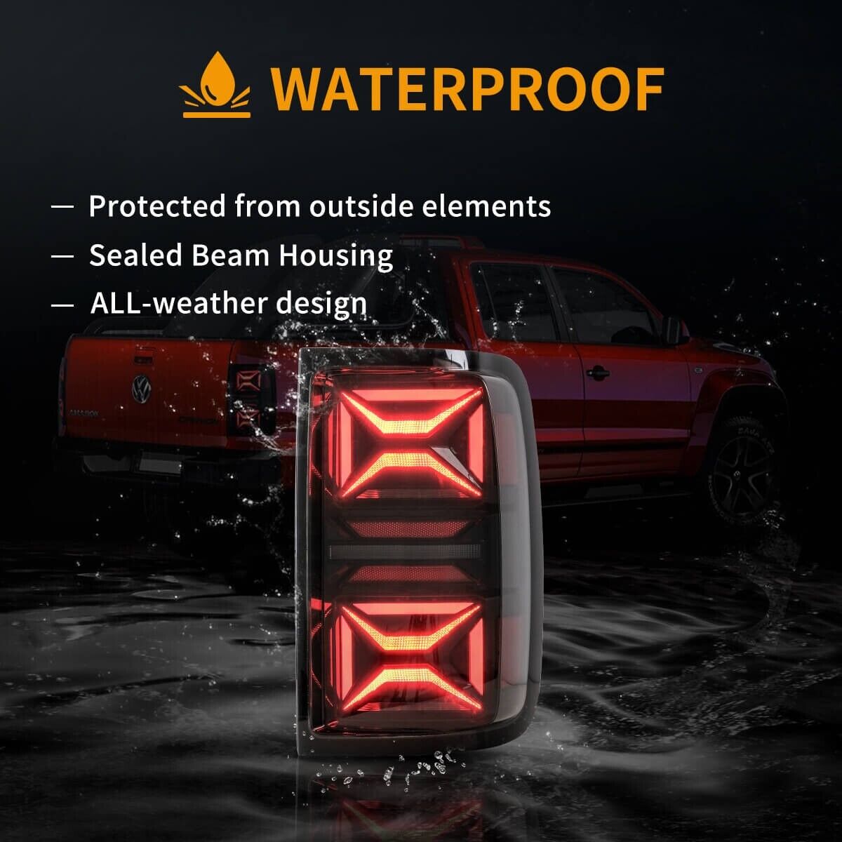 VLAND 10-22 VW Amarok DYNAMIC Welcome Animation Sequential Lightbar LED DRL Rear Lights Tail Lamps LHD