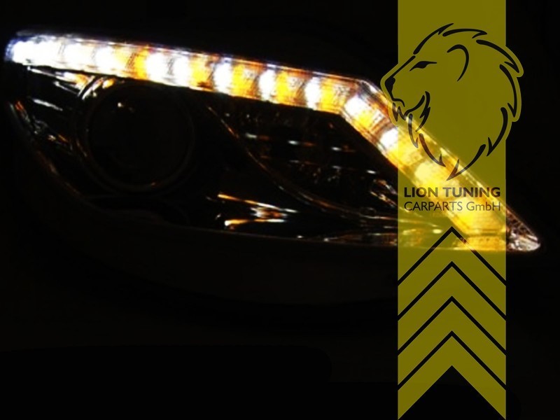 LTG Pair LED DRL Lightbar Headlights Seat Ibiza 6J IV 6J5 08-12 Black LHD