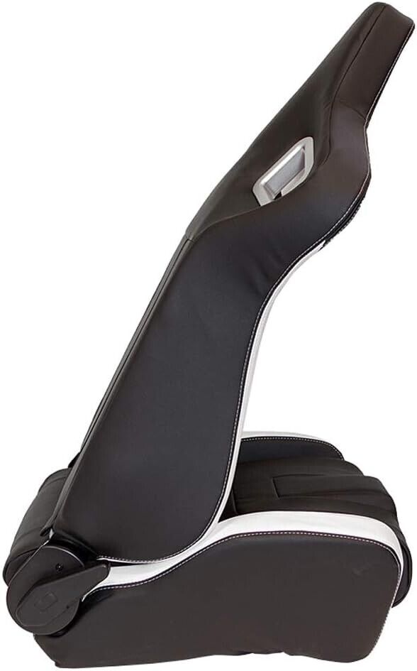 ATS RS6 x1 Individual Universal Car Van 4x4 Motorhome Bucket Seat Matt Black WHITE +slides