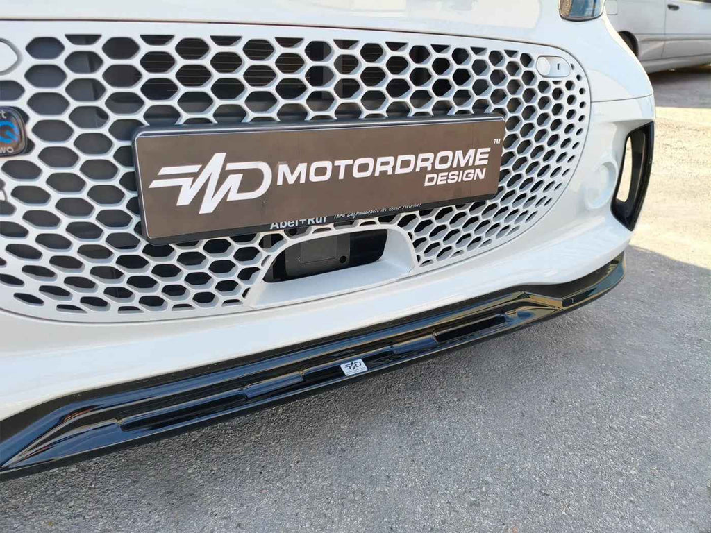 Motordrome Design Front Splitter Styling Body Smart 453 EQ Fortwo Black Gloss