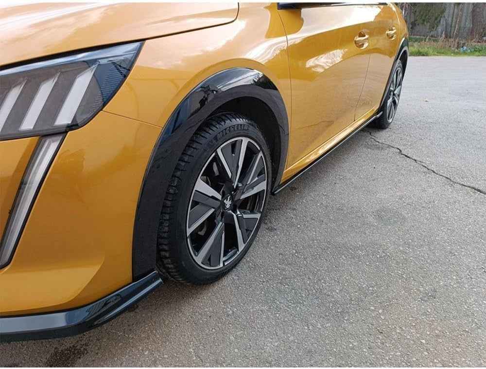 MTD Set of x2 Slim Side Skirts Diffusers Black Gloss ABS Peugeot 208 2 MK2 2019+