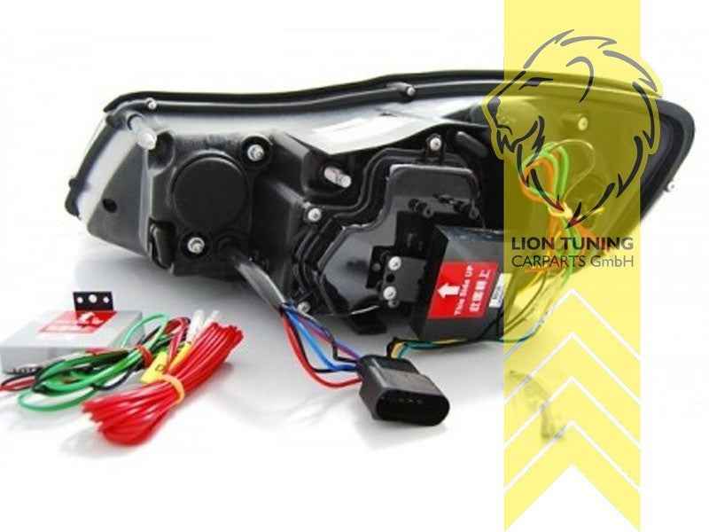 LTG Pair LED DRL Lightbar Headlights Skoda Octavia 2 1Z FL 1Z3 1Z5 09+ Black LHD