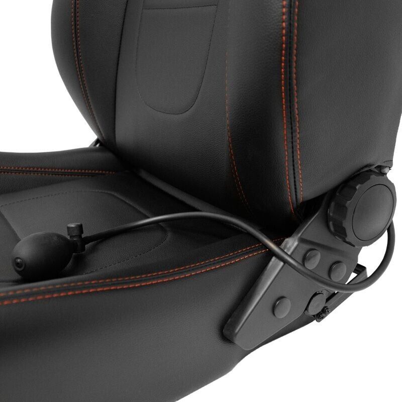 Auto-Style Retro x2 Universal Classic Sports Retro Kit Car Vintage Bucket Seats Black Red Stitch Lumbar + runners + balloon lumbar
