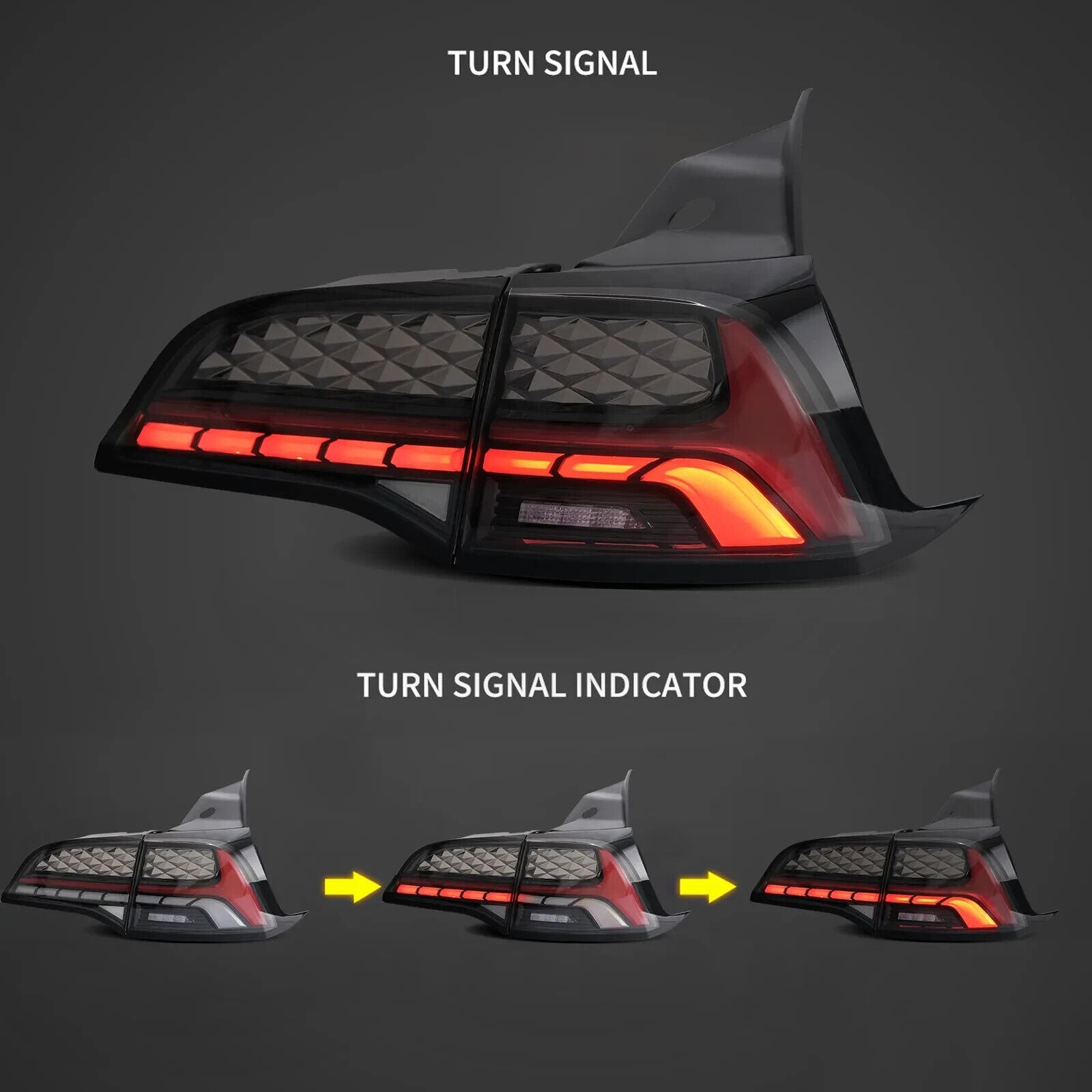 VLAND 17-22 Tesla Model 3 & 20-22 Tesla Model Y Lightbar LED DRL Rear Lights