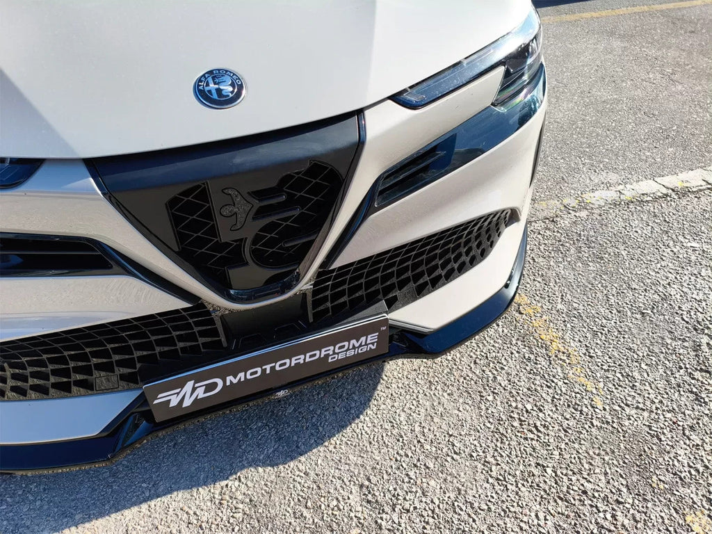 Motordrome Front Bumper Splitter Spoiler Alfa Romeo Junior 24+ Glossy Black