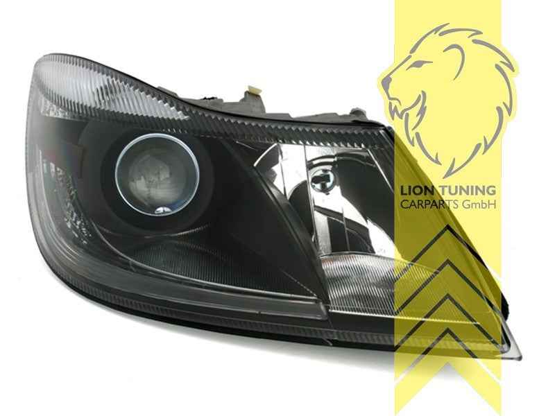 LTG Pair LED DRL Headlights Skoda Octavia 2 1Z sedan Combi FL 09-13 black LHD