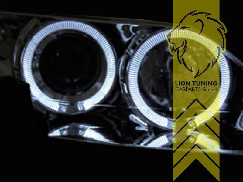 LTG Pair LED DRL Halo Headlights Ford Mondeo 3 Saloon Estate 00-07 black LHD