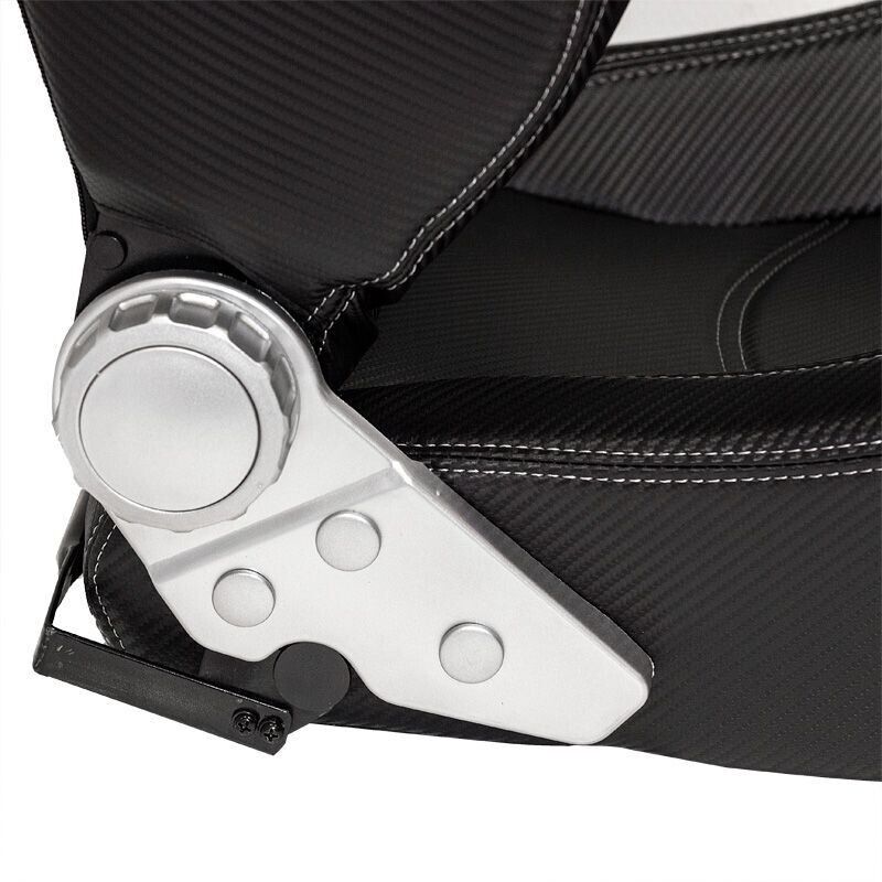 Auto-Style x1 Universal Carbon Fibre Weave Bucket Seat Black Synthetic leather +slides