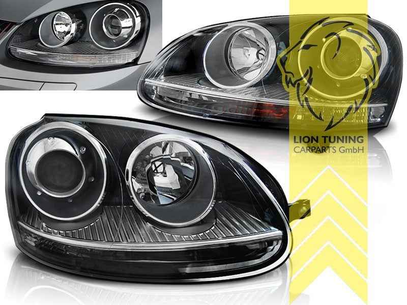 LTG Pair Headlights VW Golf 5 V Jetta 3 GTI look 1K1 1K5 1K2 03-10 black LHD
