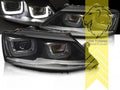 LTG Pair LED DRL Lightbar Headlights VW Jetta 6 162 11-18 black LHD EXPORT ONLY