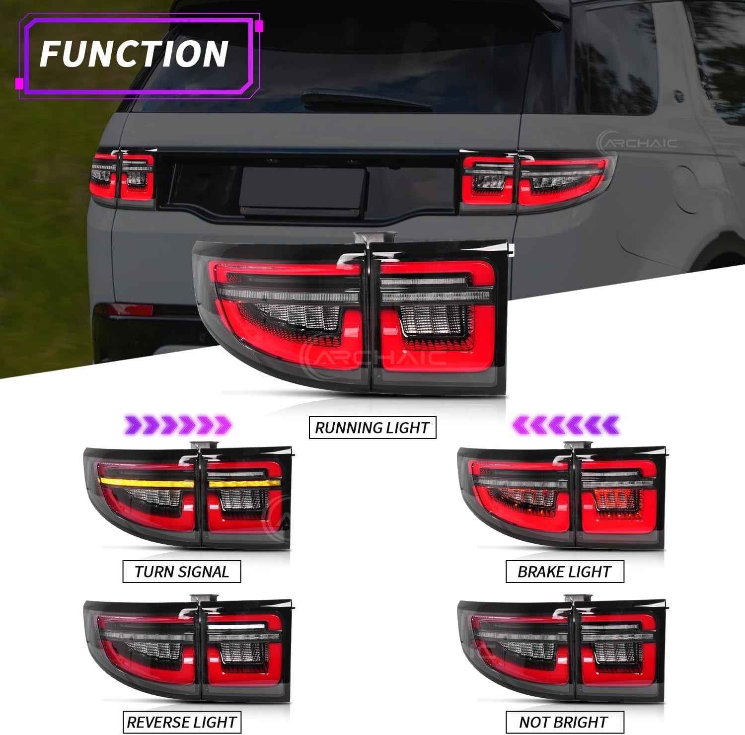 AC Pair Seq Anim LED DRL Rear lights LAND ROVER DISCOVERY SPORT L550 19-22