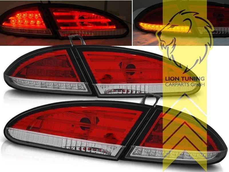 LTG Pair LED Rear Lights Tail Lamps Seat Leon 1P 05-09 Red Clear LHD