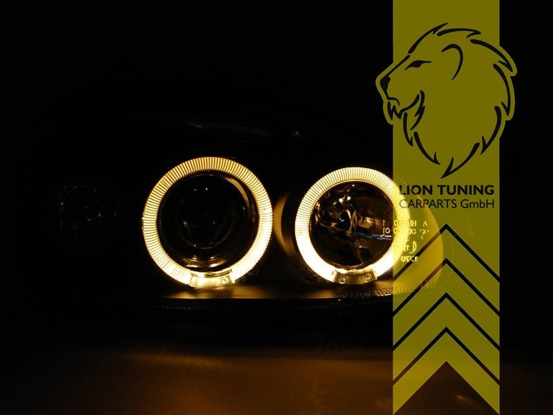 LT Pair LED DRL Angel Eye Headlights Opel Corsa B Combo B 71 93-01 chrome LHD