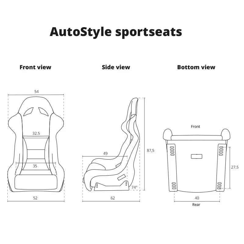 ATST x1 Universal Budget Fixed Back Bucket Seat Black Fabric Drift Track Rally