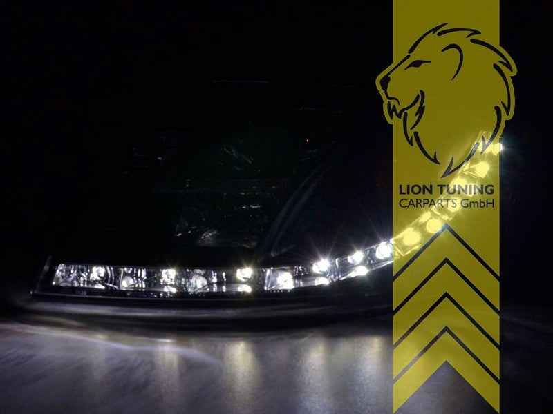 LTG Pair LED DRL Lightbar Headlights Audi TT 8N Coupe Cabrio 98-06 black LHD